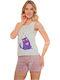 Kal-tsa Winter Damen Pyjama-Oberteil Weiß