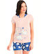 Kal-tsa Winter Damen Pyjama-Oberteil Rosa