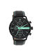 Oozoo Timepieces Watch Battery with Black Leather Strap