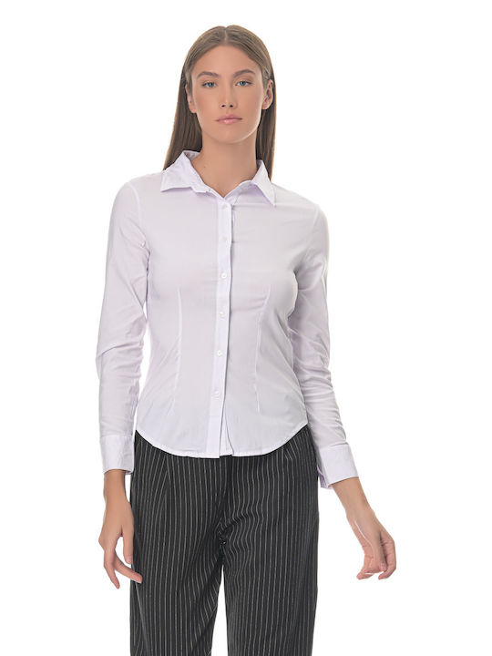 G Secret Women's Monochrome Long Sleeve Shirt White