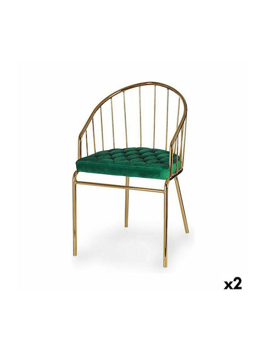 Dining Room Metallic Chair Green 51x52x81cm 2pcs