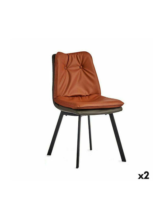 Dining Room Artificial Leather Chair Brown 62x47x85cm 2pcs