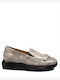 Δερμάτινα Γυναικεία Loafers σε Γκρι Χρώμα