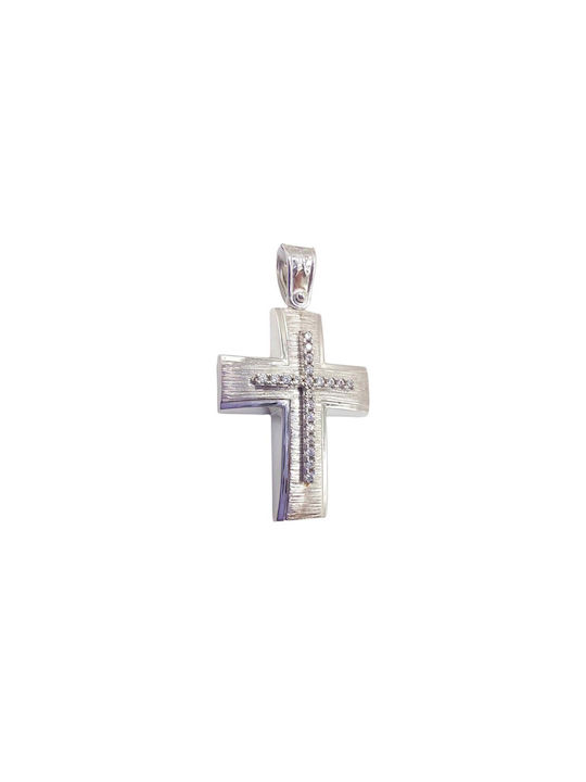 Velegrakis Damen Weißgold Kreuz 14K