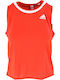 Adidas Knotted Women's Athletic Blouse Sleeveless Fast Drying Red