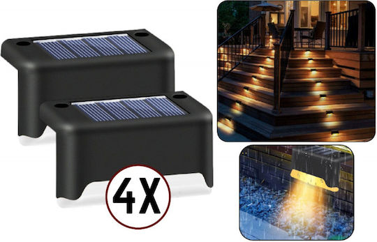Σετ 4 Ηλιακά Φωτιστικά με Θερμό Λευκό Φως 8x4.5x4.4εκ.