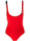 Essential High Waist One-Piece Swimsuit Pink
