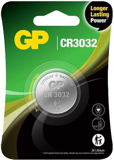 GP Batteries Μπαταρία Λιθίου Ρολογιών CR3032 3V 1τμχ