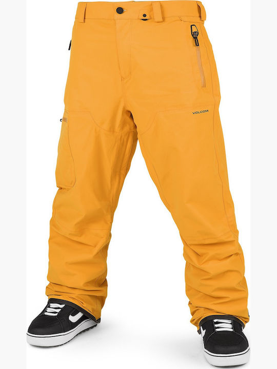Volcom Gore-tex G1352406-GLD Ανδρικό Παντελόνι Σκι & Snowboard Κίτρινο