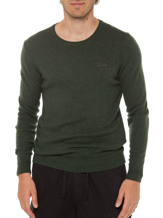 Superdry 'essential Embroidery Crew Men's Long Sleeve Sweater Green