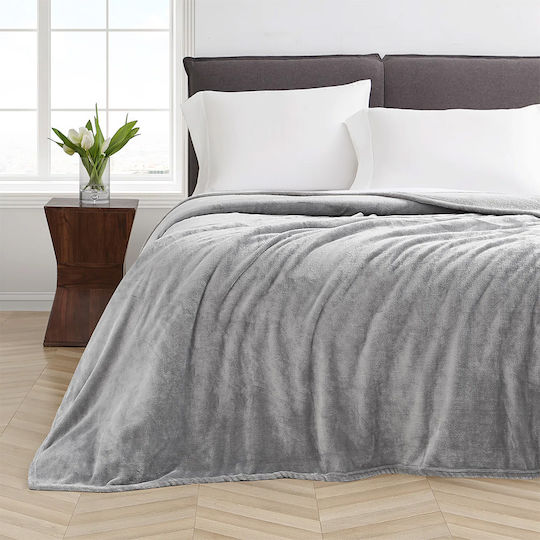 Lino Home Pello Decke Fleece Übergröße 220x240cm Hellgrau