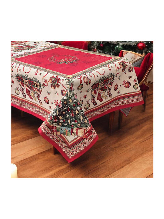 Linea Home Коледно Покривка за маса Червен Д180...