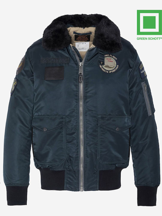 Bestel Schott Bomberjacks Bomber Schott-AIRFORCERS heren blauw | België
