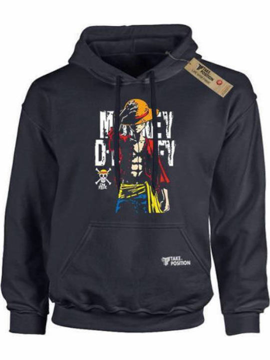 Fleece Παιδικό Φούτερ με Κουκούλα και Τσέπες Μαύρο