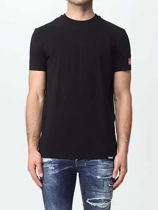 Dsquared2 T-shirt Bărbătesc cu Mânecă Scurtă Negru