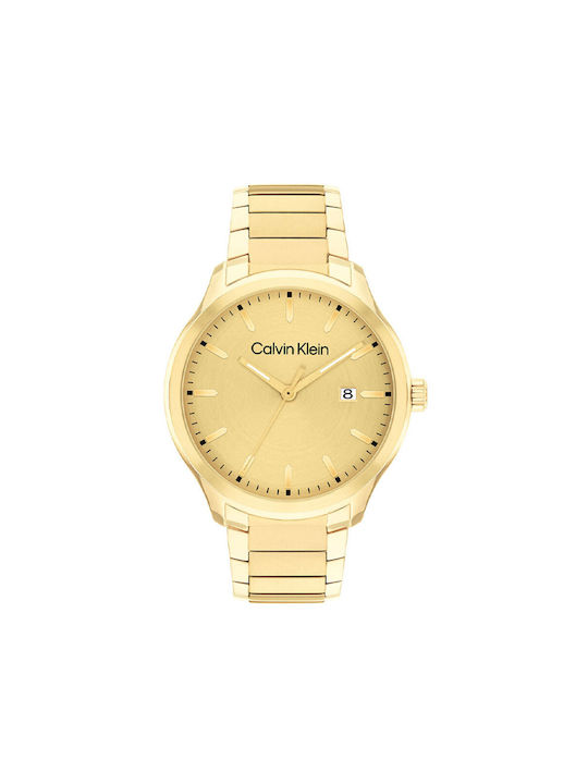 Calvin Klein Uhr Batterie mit Gold Metallarmband