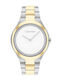 Calvin Klein Two Tone Womens Watch 30mm Chronograph Battery with Silver Stainless Steel Bracelet