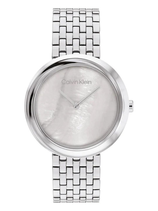Calvin Klein Γυναικείο Ρολόι 30mm Χρονογράφος Μπαταρίας με Ασημί Μεταλλικό Μπρασελέ