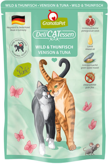 Granata Pet Foods Delicatessen Wet Food for Cats in Pouches with Deer and Tuna 85gr