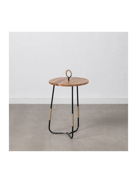 Round Metal Side Table Black L40.5xW40.5xH66cm