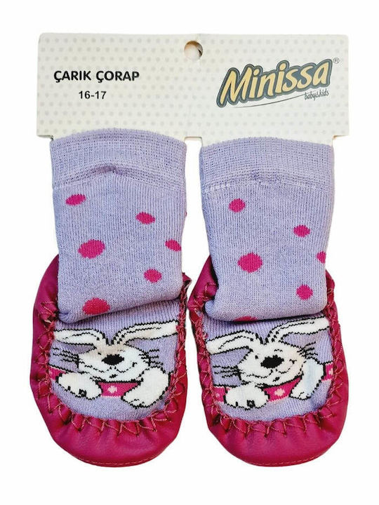 Minissa Kinder Haussocken Lila