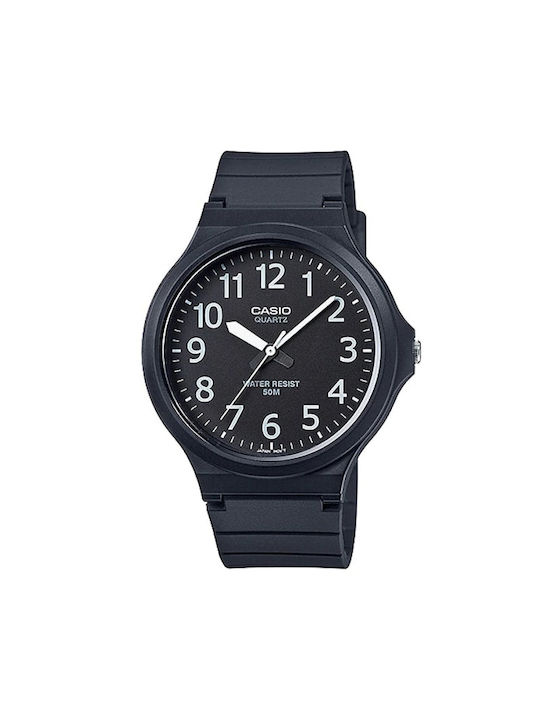 Casio Collection Ρολόι Μπαταρίας με Μαύρο Καουτσούκ Λουράκι