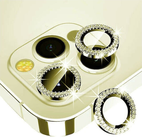 3d Kameraschutz Metallrahmen Gold für das iPhone 15 Pro / 15 Pro Max