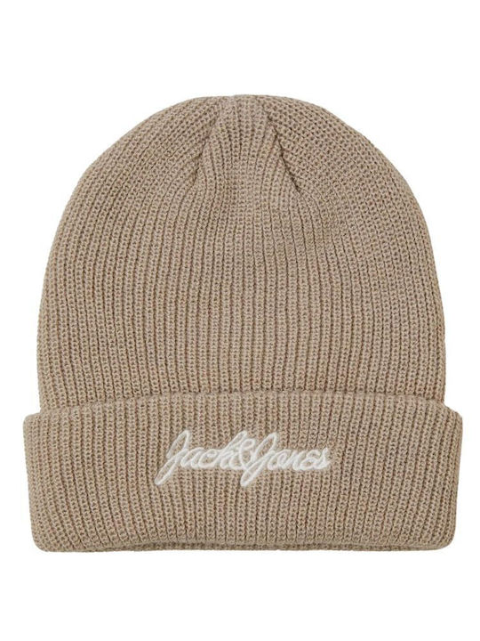 Beanie Männer Beanie Gestrickt in Beige Farbe