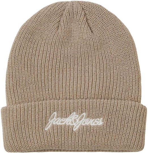 Knitted Beanie Cap Beige