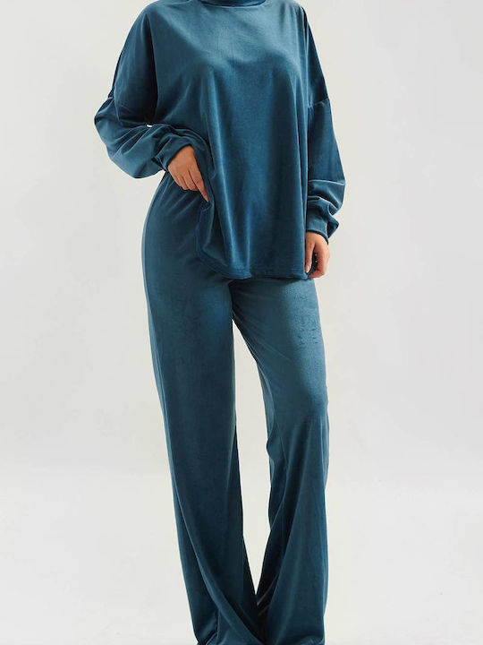 DOT Damen-Sweatpants Blau Samt