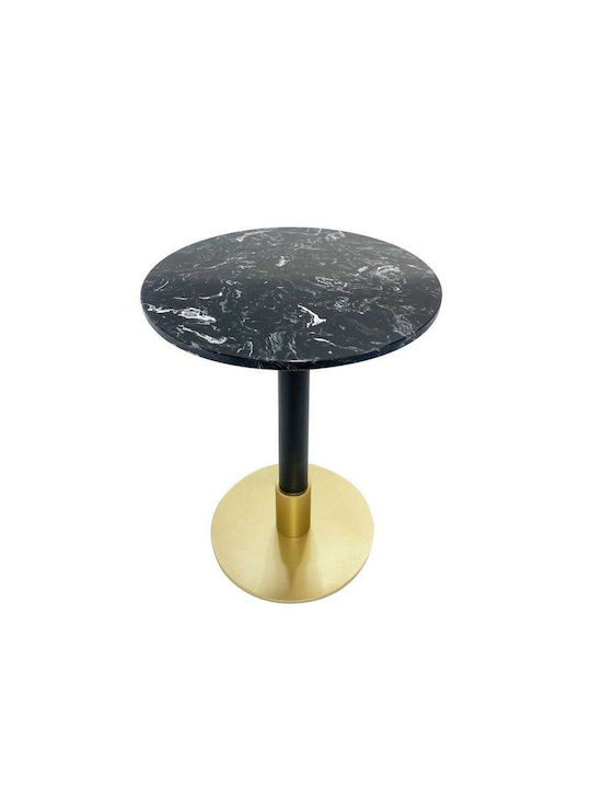 Round Metal Side Table Black L45xW45xH51cm