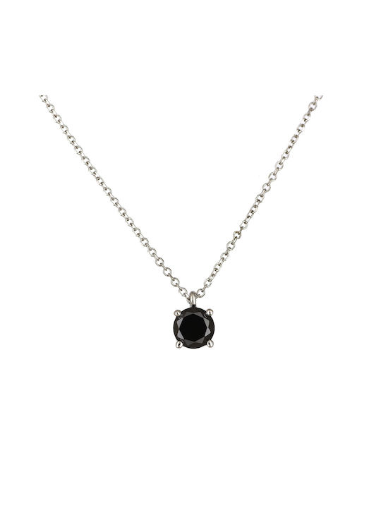 Necklace from White Gold 14K with Diamond