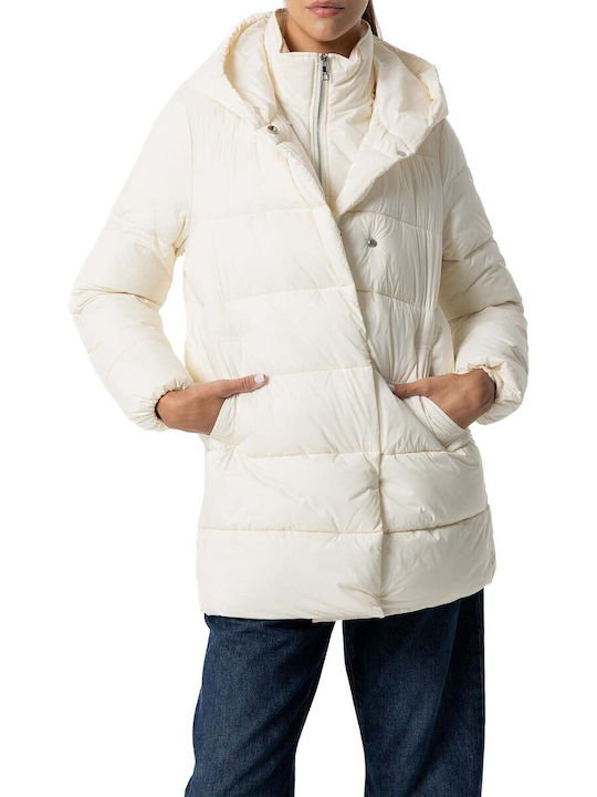 Tiffosi Kurz Damen Puffer Jacke für Winter Weiß