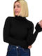 Potre Women's Long Sleeve Sweater Turtleneck Black
