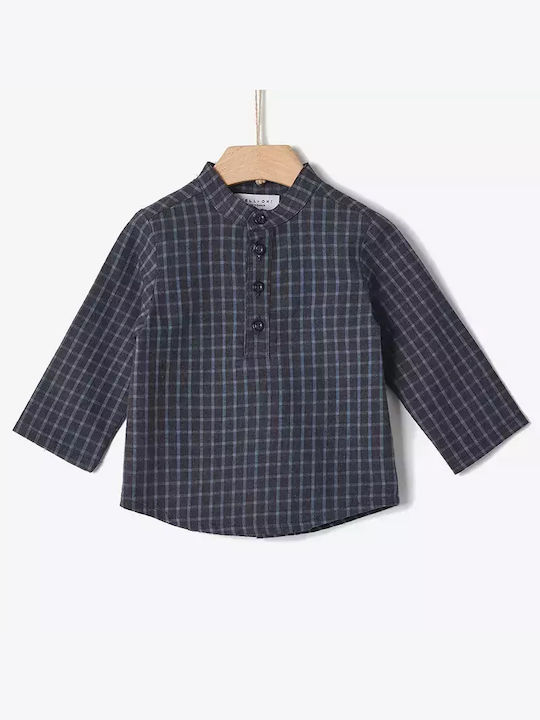 Yell Oh! Kids Checked Shirt Navy Blue