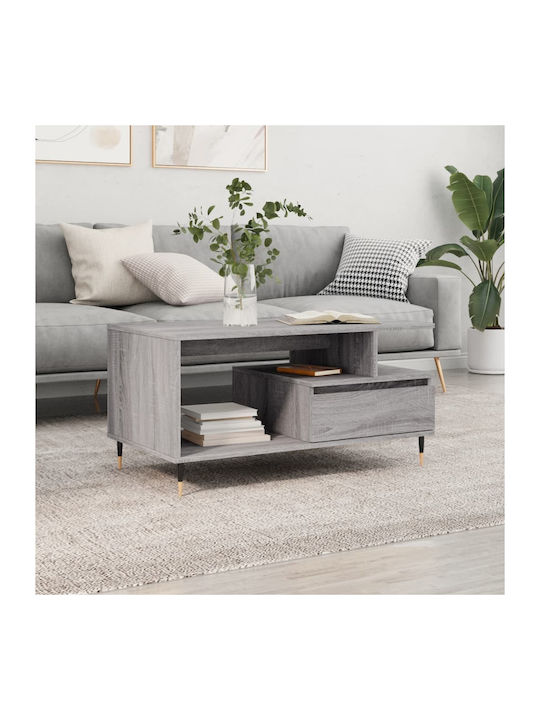 Rectangular Wooden Coffee Table Gray L90xW49xH45cm