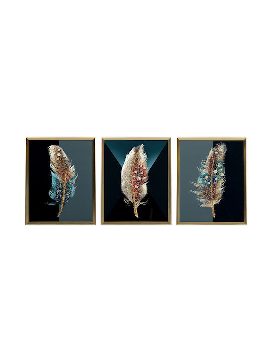 Keskor Threefold Painting Wooden 120x50cm