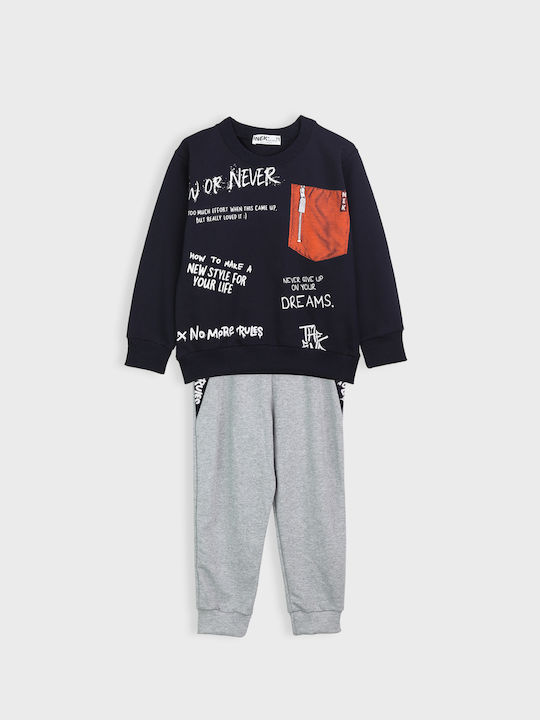 Nek Kids Wear Kids Sweatpants Set Navy Blue 2pcs