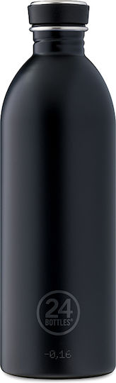 24Bottles Μπουκάλι Θερμός Ανοξείδωτο BPA Free 1lt Μαύρο