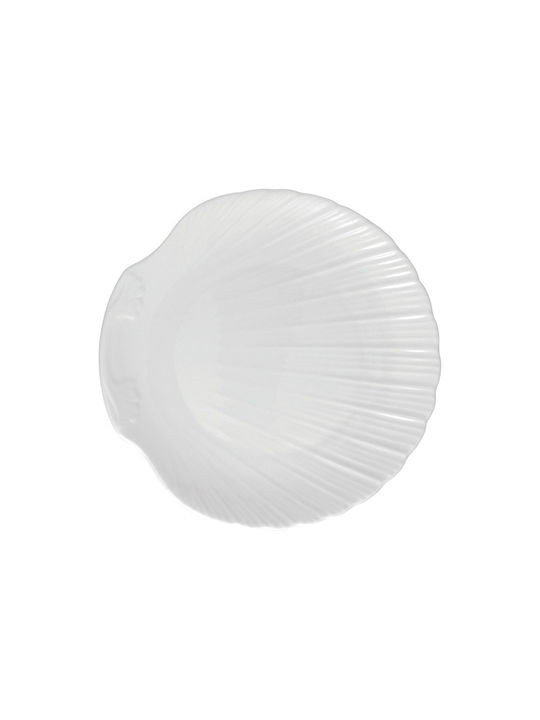 Güral Porselen Servierplatte Oval aus Porzellan Weiß 34x34cm 1Stück