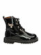 Kinderstiefel aus Lackleder mit Reißverschluss Schwarz
