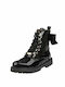 Scarpy Kids PU Leather Anatomic Military Boots with Zipper Black