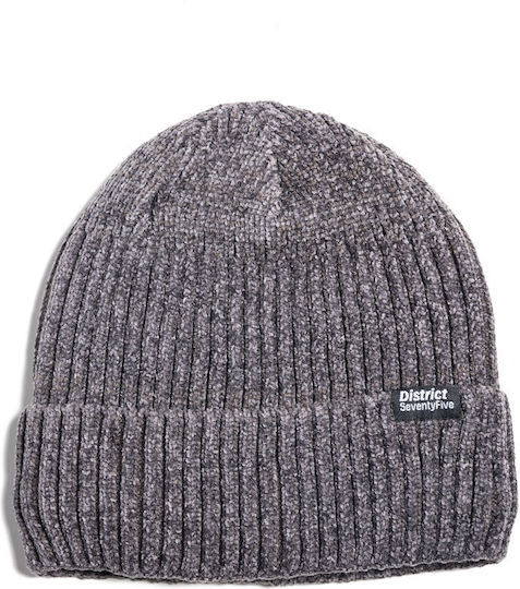 Beanie Unisex Beanie with Rib Knit in Gray color
