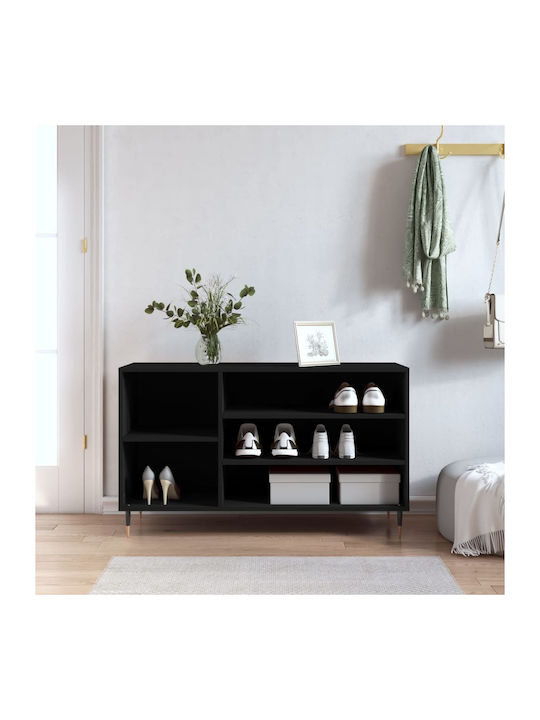 Wooden Shoe Organizer Black 102x36x60cm