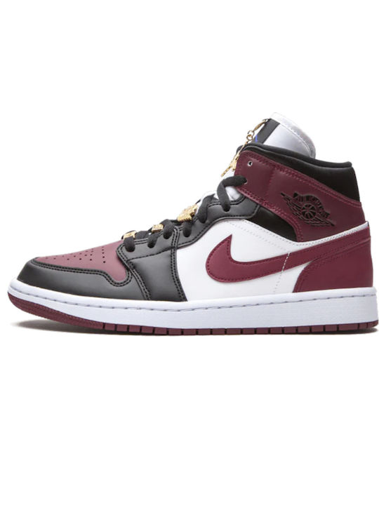 Jordan Air Jordan 1 Mid Γυναικεία Μποτάκια Black / Dark Beetroot / White