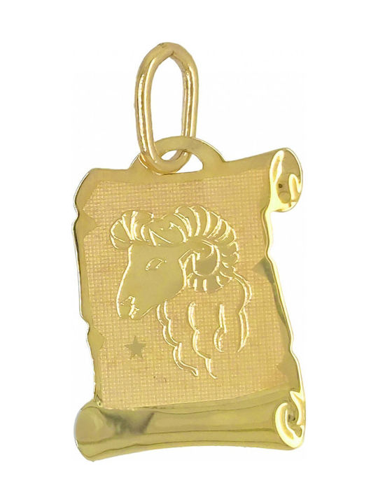 Mertzios.gr Kremling Tierkreiszeichen Widder aus 14K Gold