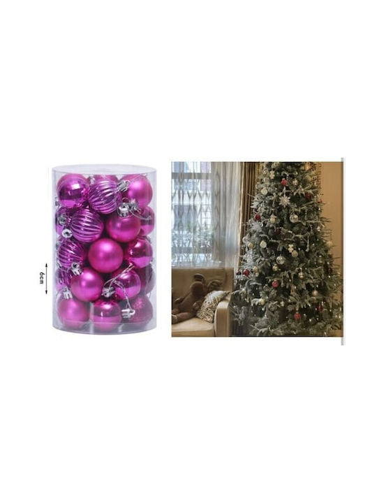 Agățate Ornament suspendat Glob Plastic Roz Set 30buc