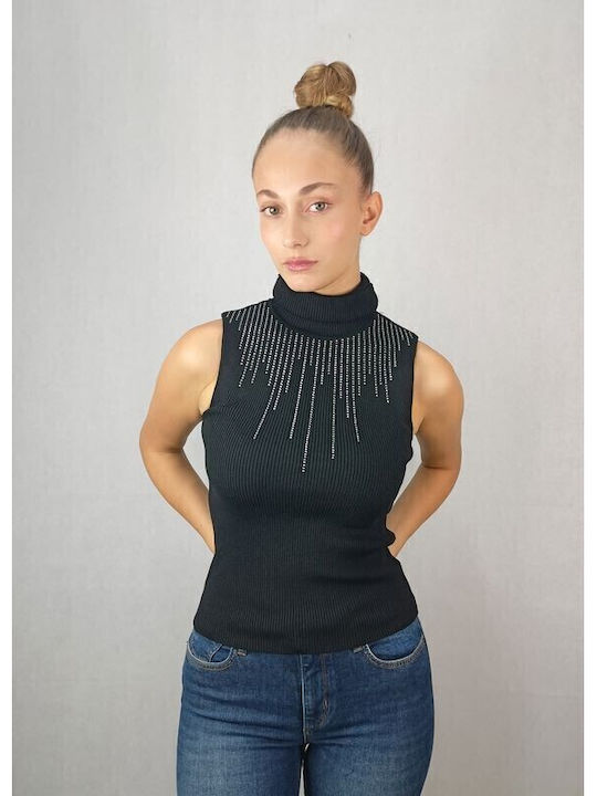 Women's Athletic Blouse Sleeveless Black