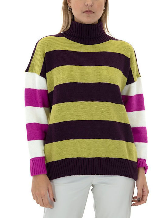 Moutaki Women's Long Sleeve Sweater Turtleneck Aubergine