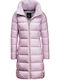 Lang Damen Puffer Jacke für Winter Lila